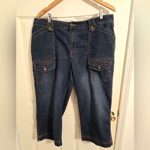 Duck Head Women's Dark Blue Jean Straight Leg Capris Size 18